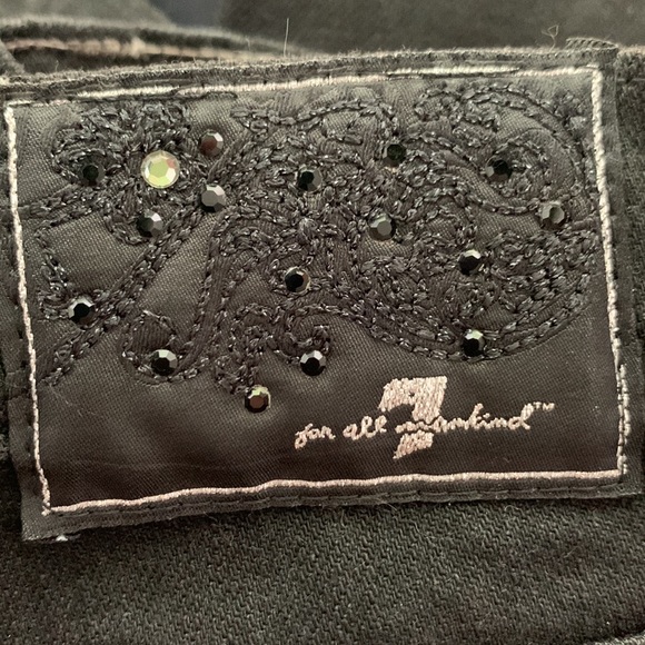 7 For All Mandkind Bootcut Black Lowrise Jeans - Picture 6 of 6